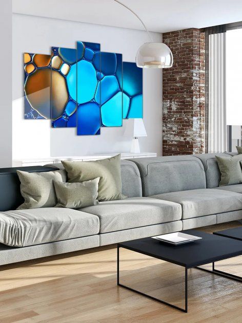 Модульная картина на холсте "Абстракция - стеклышки" 5 частей 80 x 140 см (MK50208)