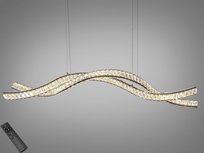 LED підвісна люстра 100Вт золото з пультом