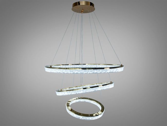 Підвісна LED люстра кільця біла 220 Вт 38-40 м&sup2;