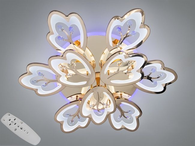 Люстра LED Diasha Petal чорна 185Вт 9 плафонів