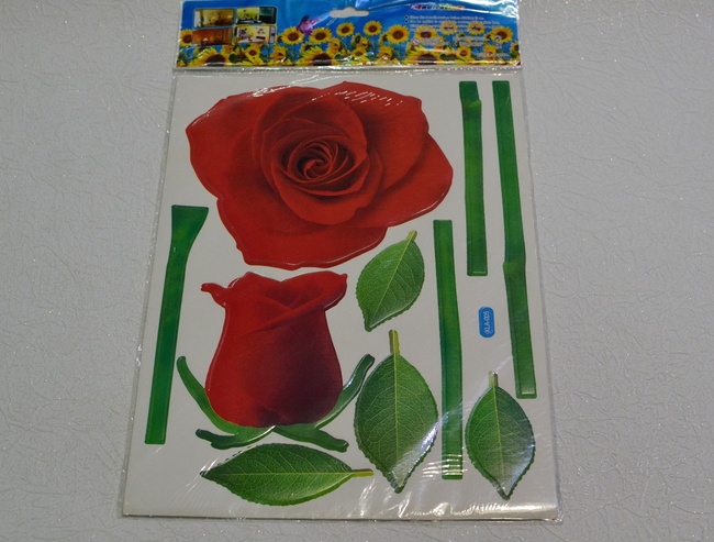 Наклейка декоративная Розы красные (4288 - 005)