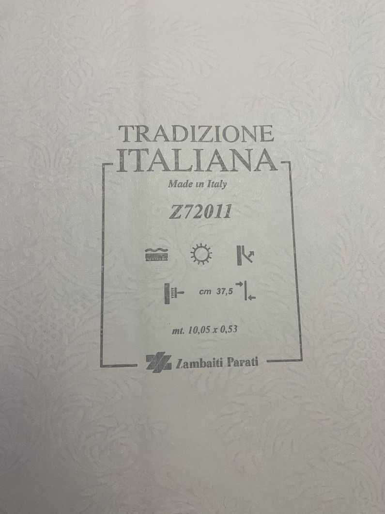 Обои виниловые на флизелиновой основе Zambaiti Parati Tradizione Italiana серый 0,53 х 10,05м (Z72011)