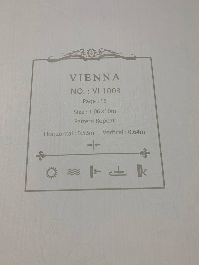 Шпалери вінілові на флізеліновій основі Vienna пісочні 1,06 х 10,05м (VL1003)