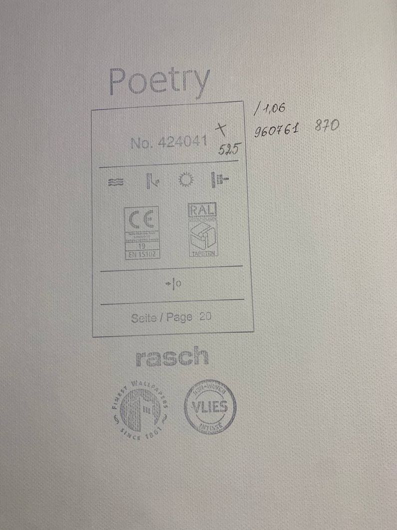 Шпалери вінілові на флізеліновій основі Rasch Poetry бежевий 0,53 х 10,05м (424041)