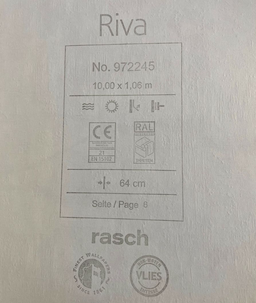 Шпалери вінілові на флізеліновій основі Rasch Riva синій 1,06 х 10,05м (972245)