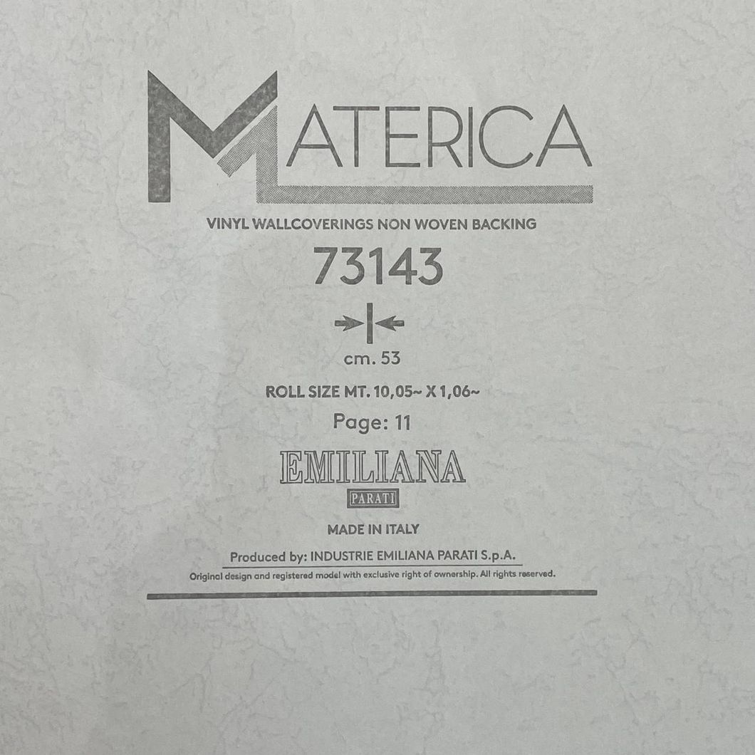 Обои виниловые на флизелиновой основе серо-голубой Materica (Emiliana Parati) 1,06 х 10,05м (73143)