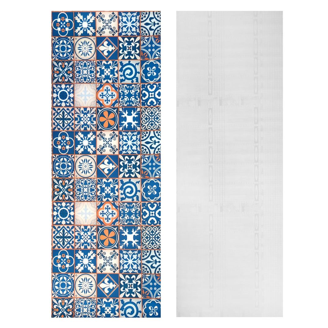 Самоклеющаяся декоративная пленка винтажная синяя мозаика 0.45Х10M (MM-3152), Синий, Синий