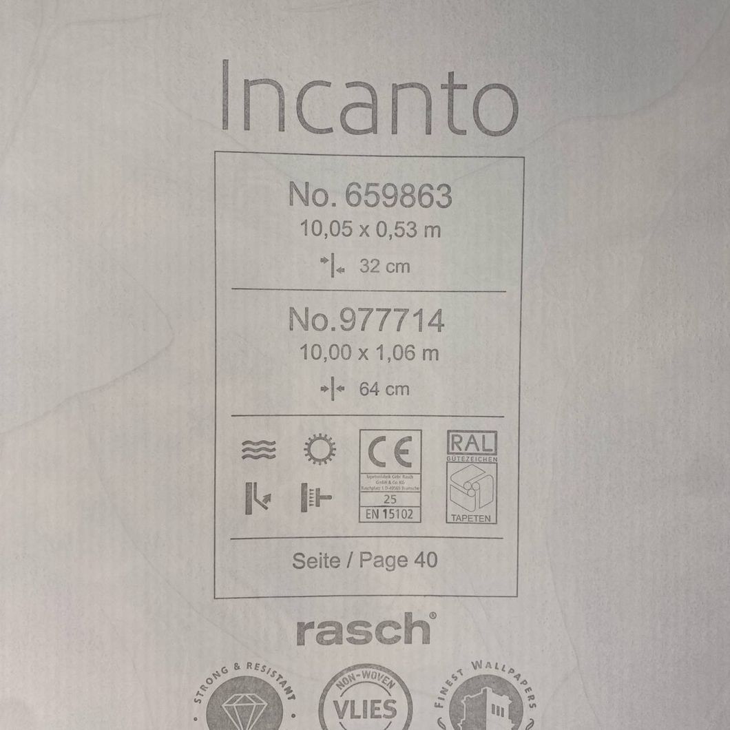 Шпалери вінілові на флізеліновій основі зелені Rasch Incanto 1,06 х 10,05м (977714)