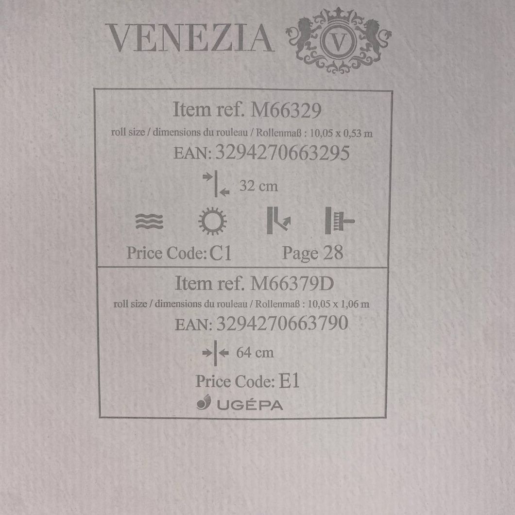 Обои виниловые на флизелиновой основе UGEPA Venezia графитовый 1,06 х 10,05м (M66379D)