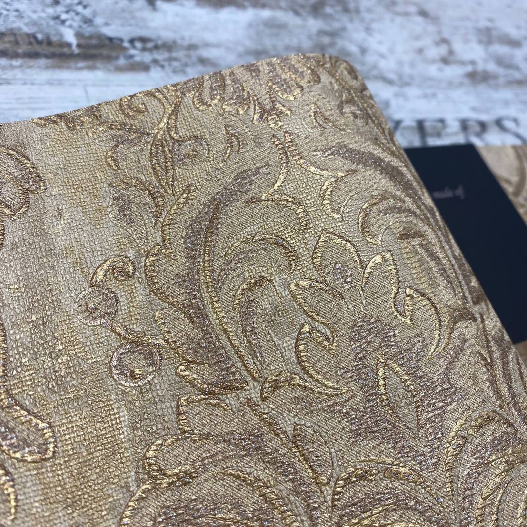 Шпалери вінілові на флізеліновій основі золотистий AdaWall Seven 1,06 х 10,05м (7807-3)