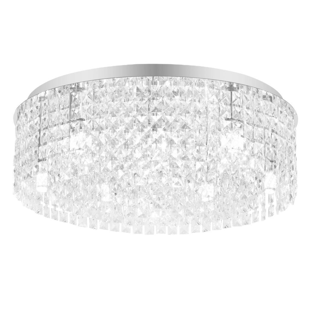 Люстра KRYSTAL 12xE14 R 600x170 CHROME-230-IP20, Хром, Бежевый