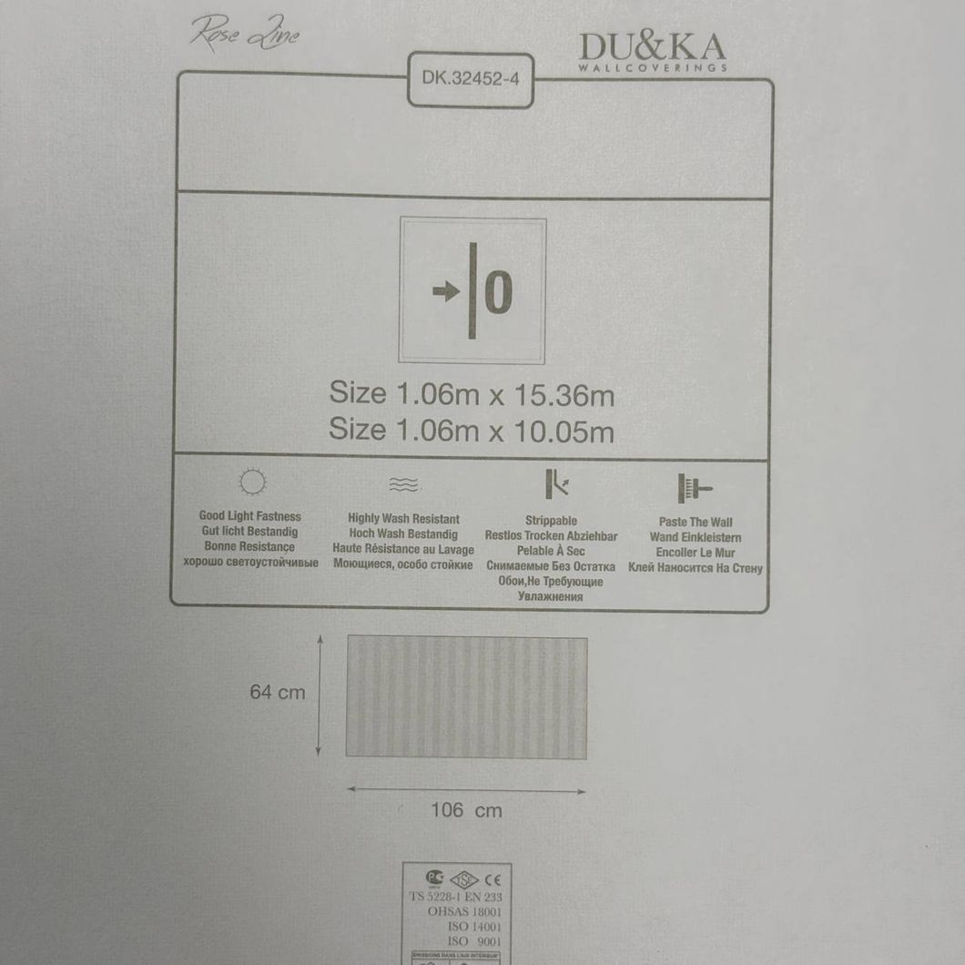 Обои виниловые на флизелиновой основе Duka LifeStyle голубые 1,06 х 10,05м (32452-4)