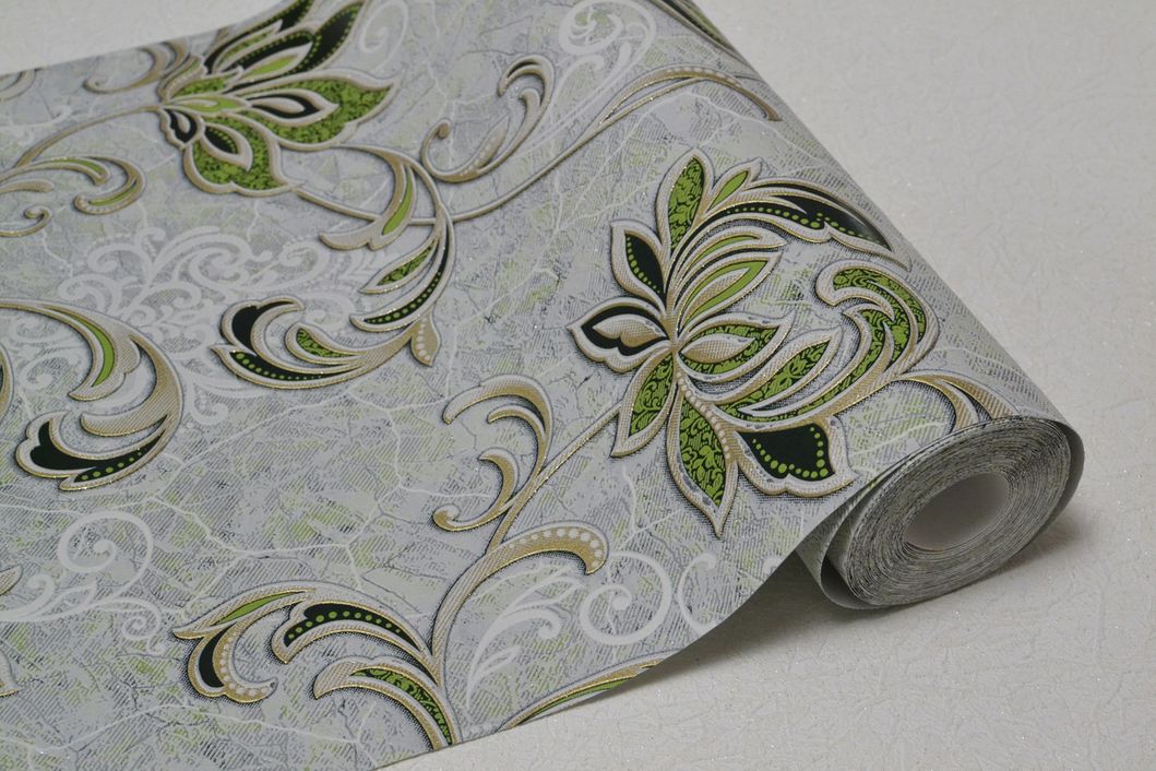 Шпалери вінілові на паперовій основі Слов'янські шпалери Comfort В53,4 Аврора зелений 0,53 х 10,05м (5722-04),