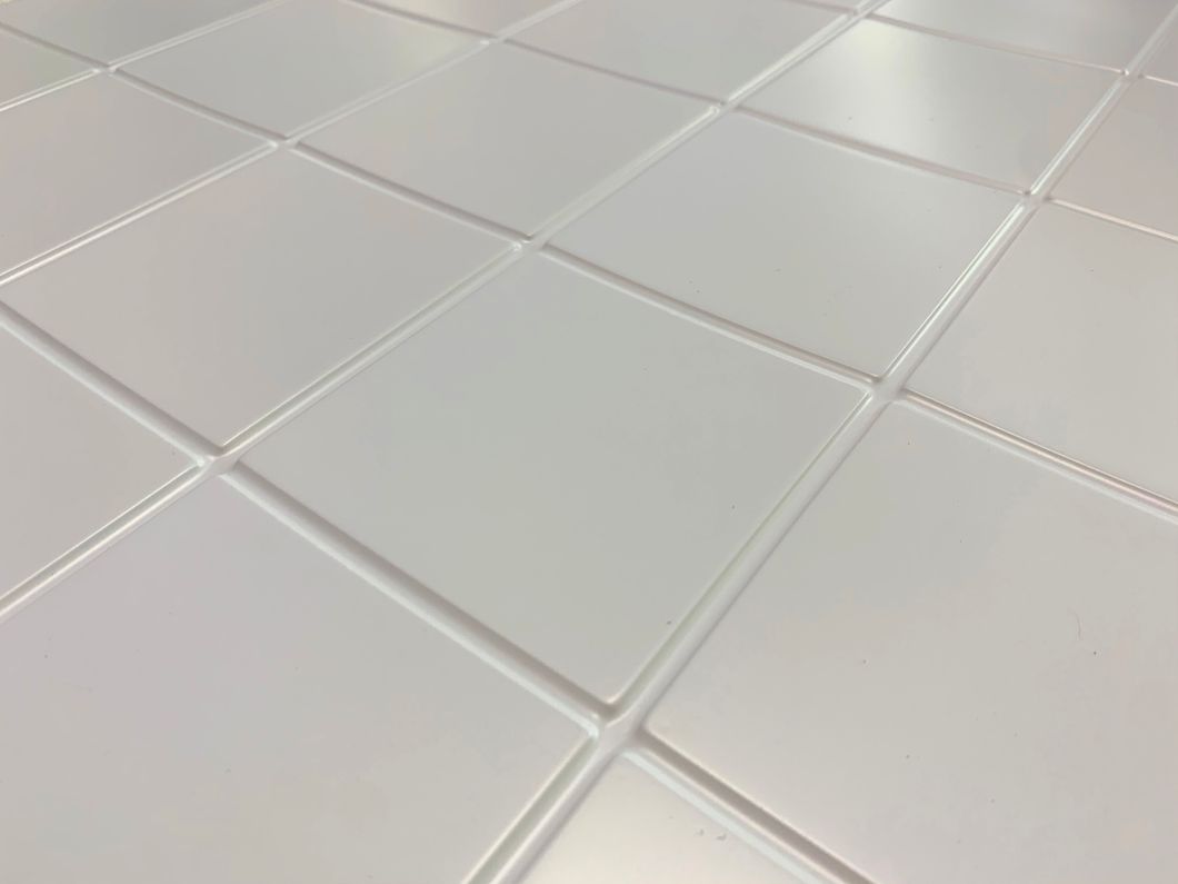 Панель стінова декоративна пластикова мозаїка ПВХ "Промо біла" 954 мм х 478 мм (549пб), Білий, Білий