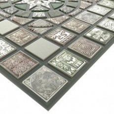 Панель стінова декоративна пластикова мозаїка ПВХ "Медальйон Олива" 956 мм х 480 мм (33О), Оливковый, Оливковий