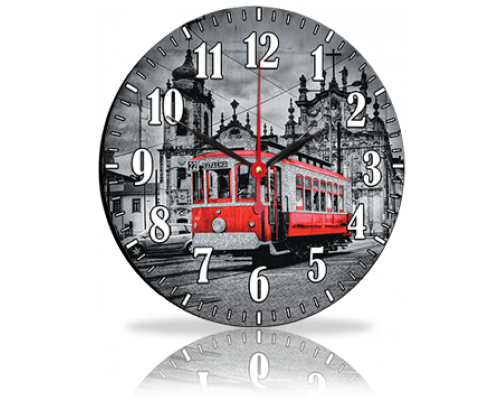 Годинник-картина без скла Трамвай 33 см (3785 - 76)