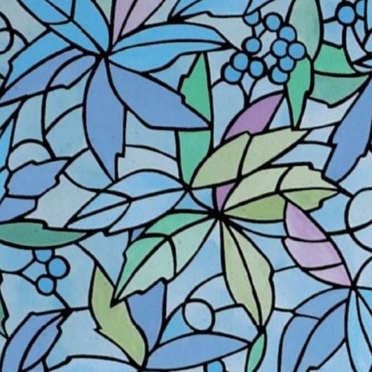 Самоклейка декоративная GEKKOFIХ витраж разноцветные цветы 0,45 х 15м (11813), Бело-коричневые