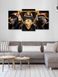 Модульная картина в гостиную/спальню для интерьера "Три мудрые обезьяны в золоте" 3 части 53 x 100 см (MK30214_E)