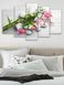 Модульна картина велика у вітальню/спальню "Рожева орхідея на камінні" 5 частин 80 x 140 см (MK50159)