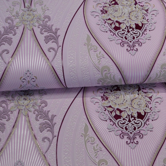 Шпалери вінілові на паперовій основі Слов'янські шпалери Comfort В53,4 Чарівниця рожевий 0,53 х 10,05м (5687-06)
