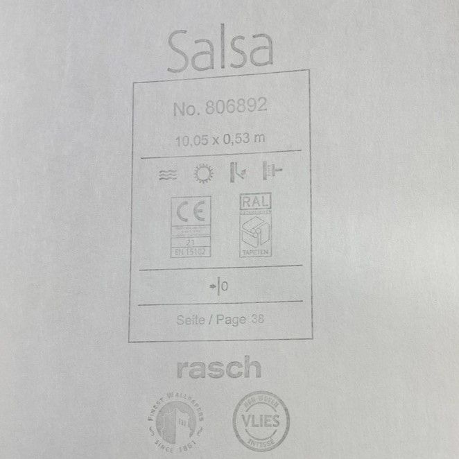 Обои виниловые на флизелиновой основе Бежевые Salsa 0,53 х 10,05м (806892)