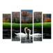 Картина модульная 5 частей Лебеди на озере 80 х 120 см (8397-Q-017)