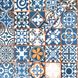 Самоклеющаяся декоративная пленка винтажная синяя мозаика 0.45Х10M (MM-3152), Синий, Синий
