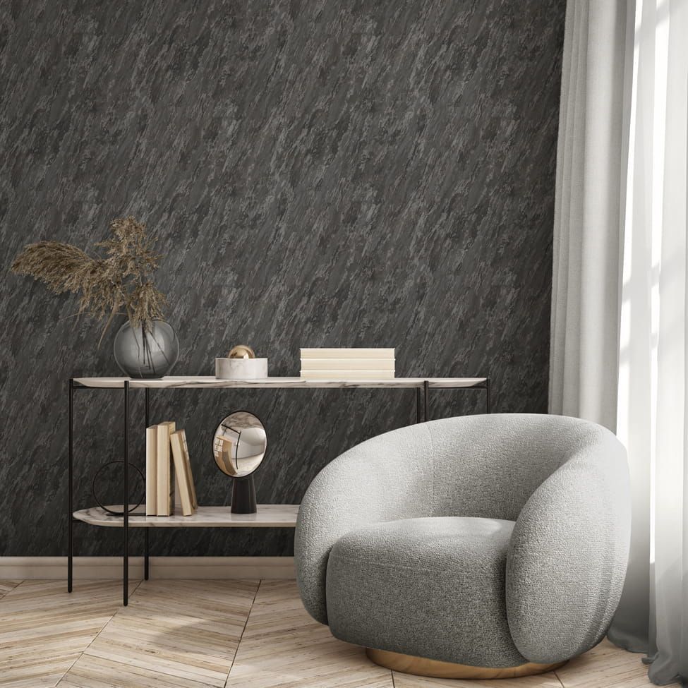 Обои виниловые на флизелиновой основе UGEPA Venezia графитовый 1,06 х 10,05м (M66379D)