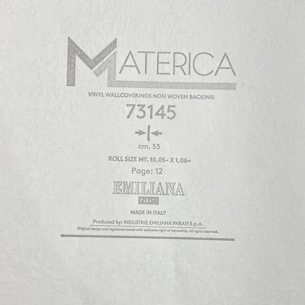 Шпалери вінілові на флізеліновій основі світло-сірий Materica (Emiliana Parati) 1,06 х 10,05м (73145)