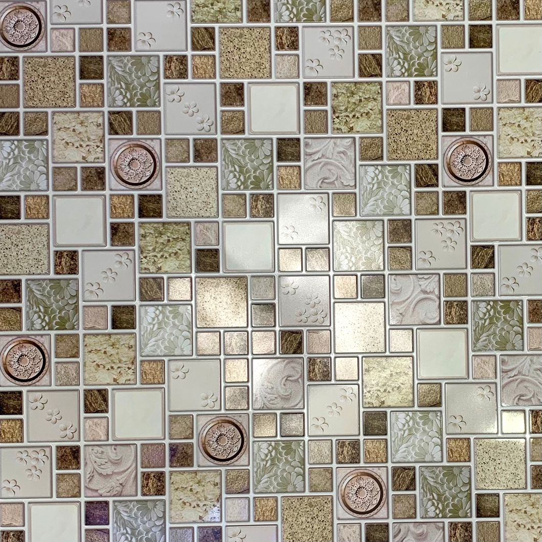 Панель стінова декоративна пластикова мозаїка ПВХ "Ракушка піщана" 954 мм х 478 мм (547рп), Разноцветный, Різнокольоровий