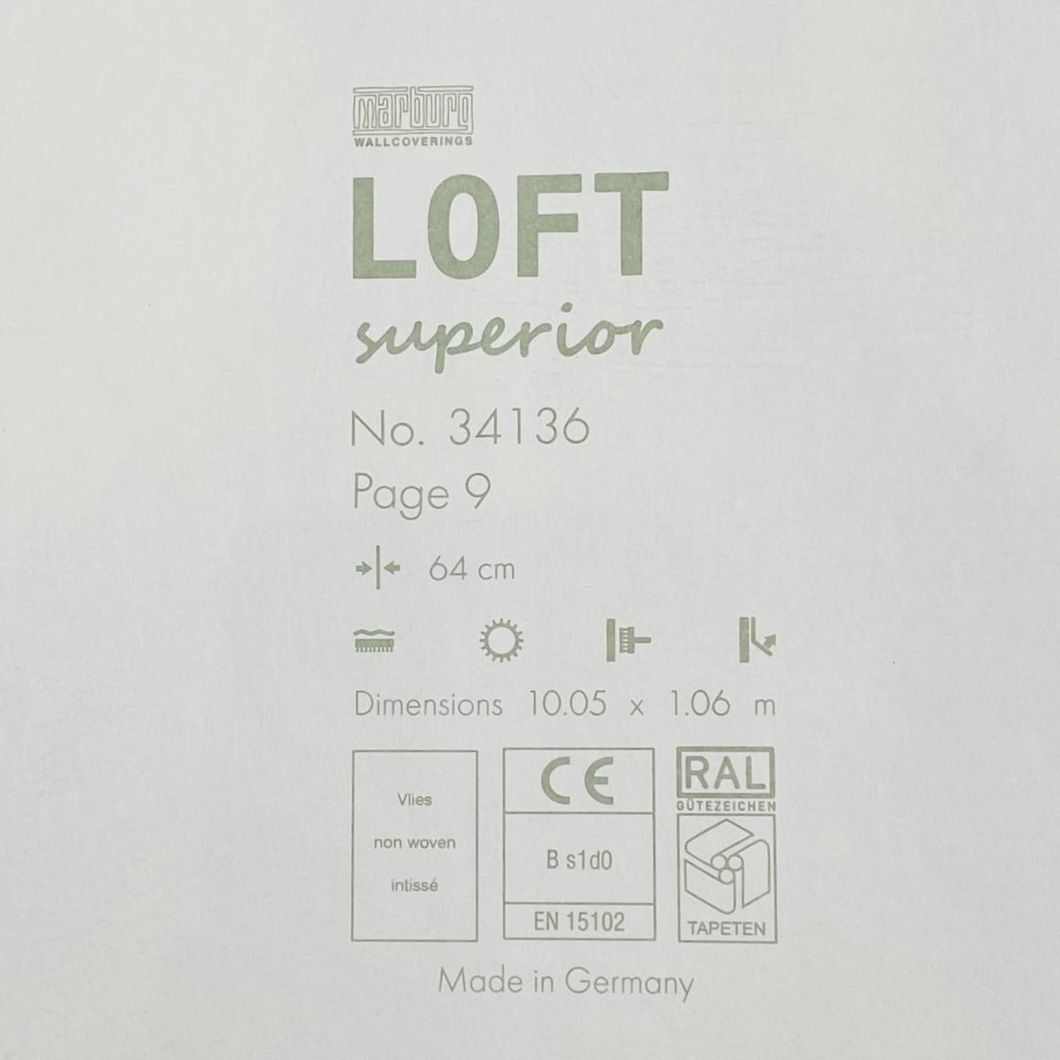 Обои виниловые на флизелиновой основе Marburg Loft Superior светло-бежевый 1,06 х 10,05м (34136)