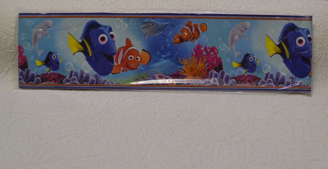 Бордюры для обоев детские Нэмо рыбки ширина 8 см (104954), Разные цвета, Разные цвета