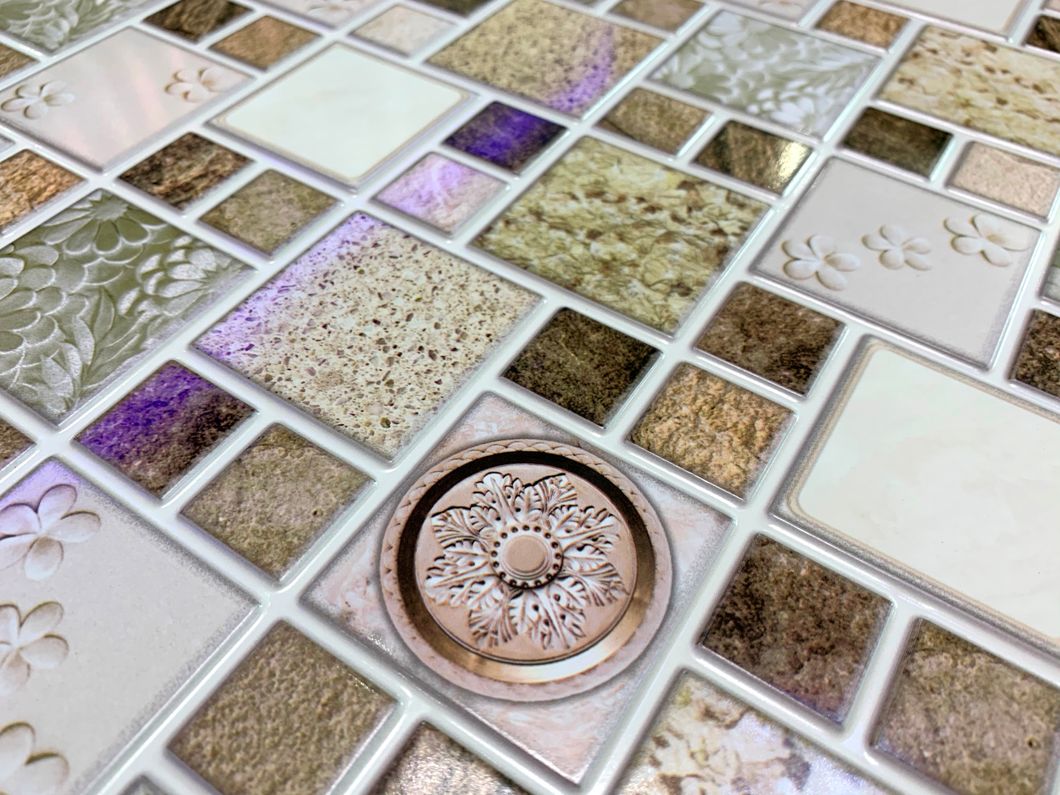 Панель стеновая декоративная пластиковая мозаика ПВХ "Ракушка песчаная" 954 мм х 478 мм (547рп), Разноцветный, Разноцветный