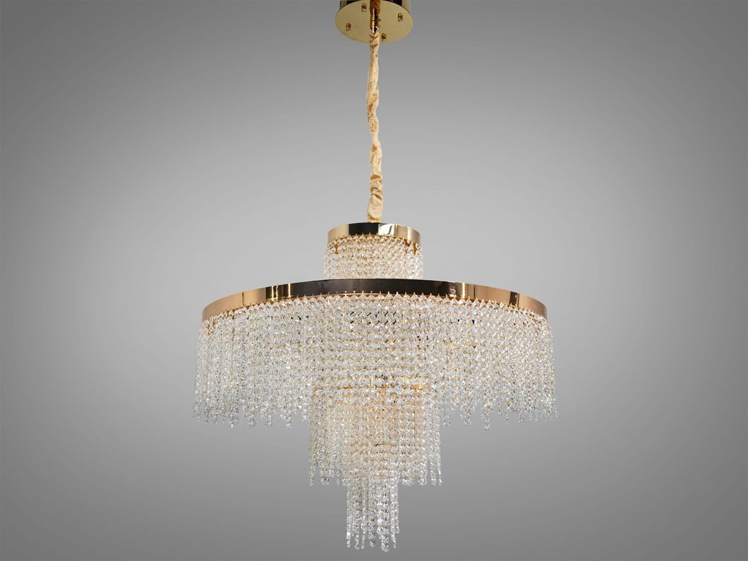 Люстра хрустальная Diasha 376 золотистая LED 165Вт