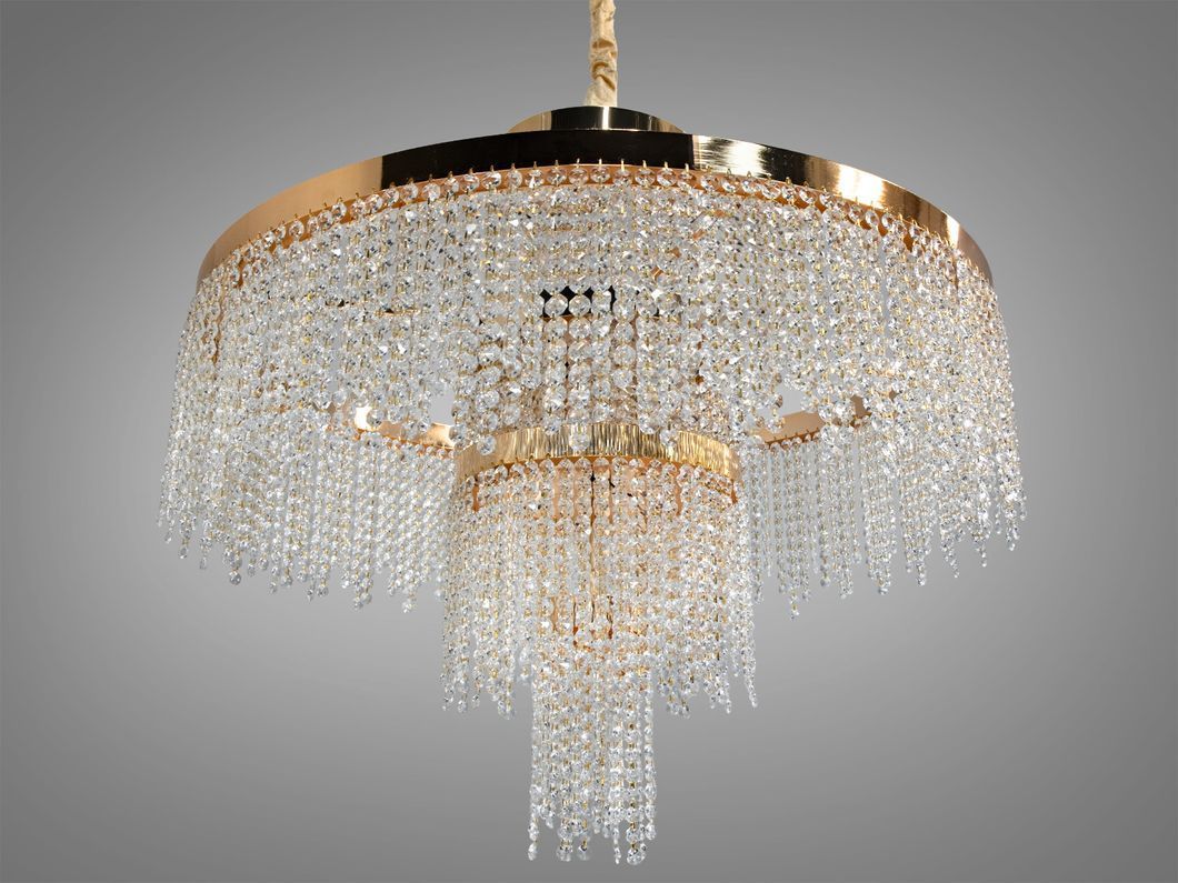 Люстра хрустальная Diasha 376 золотистая LED 165Вт