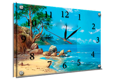 Часы-картина под стеклом Море 30 см x 40 см (3836 - К222)