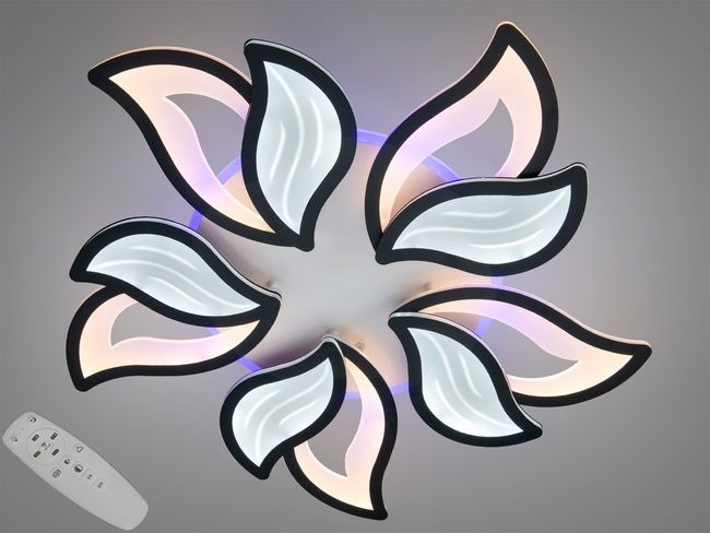 Стельова LED люстра Пелюстки чорна 130Вт димер