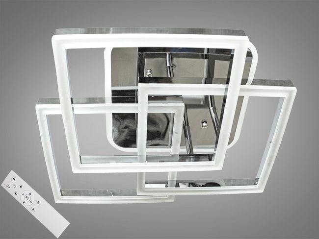 Світлодіодна люстра смарт світильник з пультом dimmer, 100W, хром