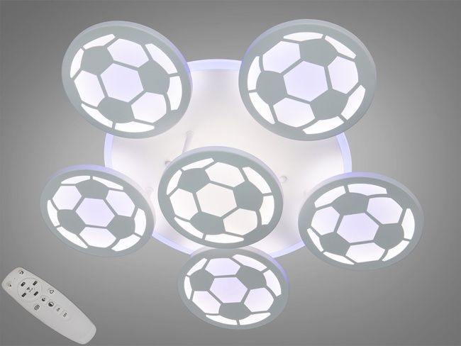 Сучасна LED люстра футбольний м`яч, 105W, біла