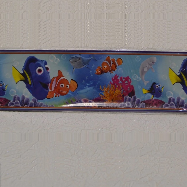 Бордюры для обоев детские Нэмо рыбки ширина 8 см (104954), Разные цвета, Разные цвета