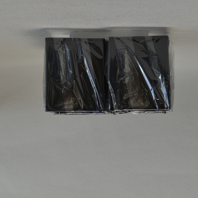Люстра черная текстильные плафоны 4 лампы, Черный, Черный