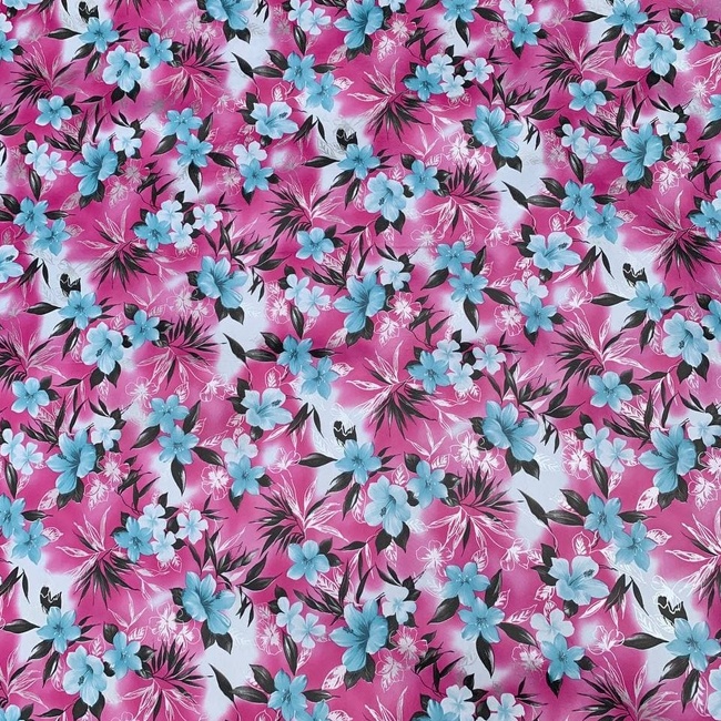Клейонка на стіл ПВХ на не тканинна основі Квіти рожевий 1,37 х 1м (100-252), Рожевий, Рожевий
