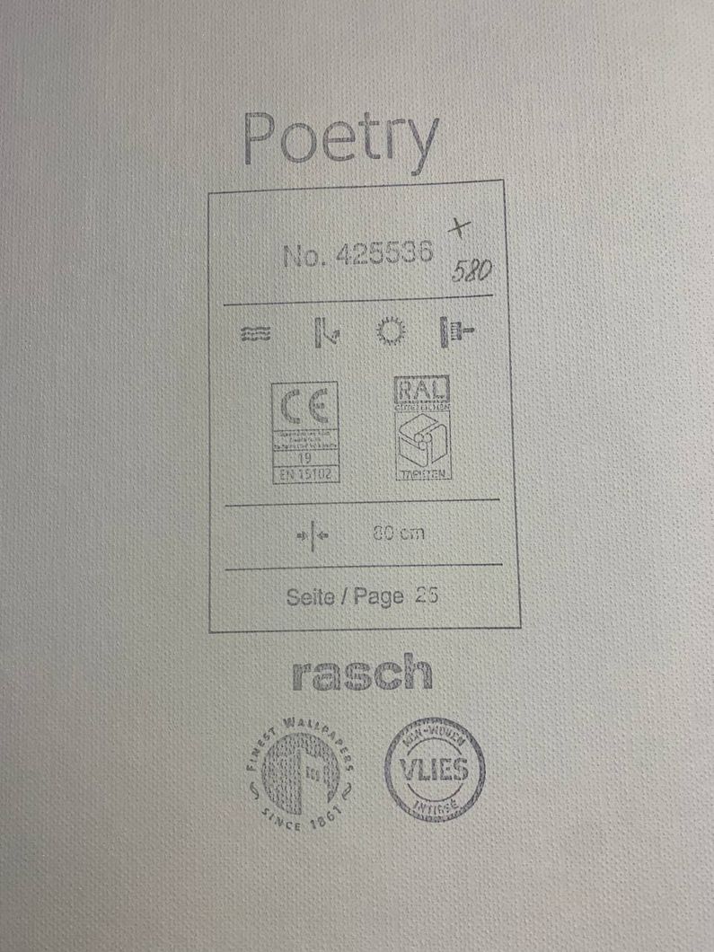 Обои виниловые на флизелиновой основе Rasch Poetry бежевый 0,53 х 10,05м (425536)