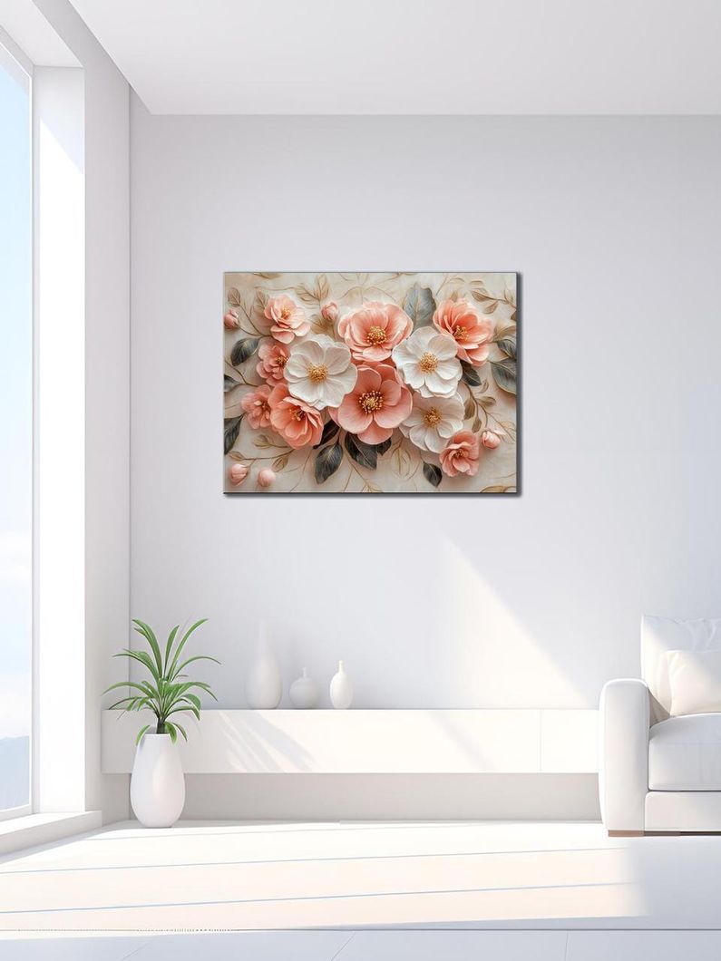 Картина на холсте МАKO " Нежные хрустальные цветы " 50x70 см MK10550_5070