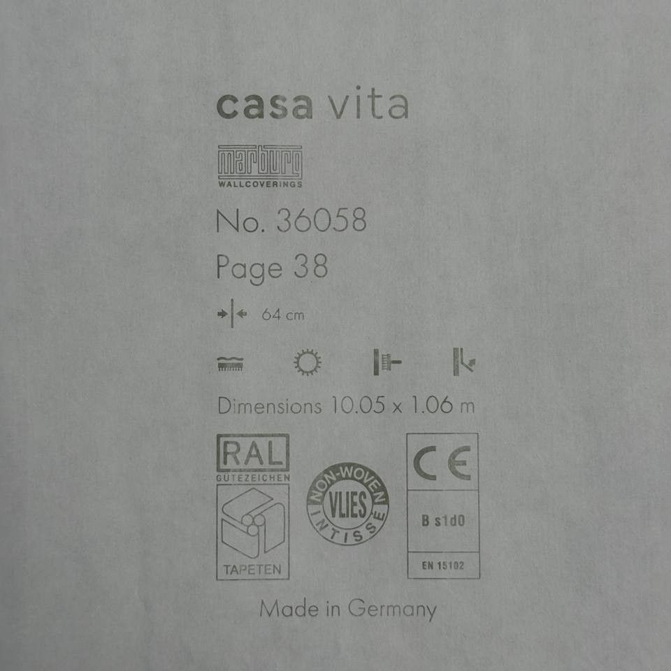 Шпалери вінілові на флізеліновій основі золотисті Marburg Casa Vita 1,06 х 10,05м (36058)
