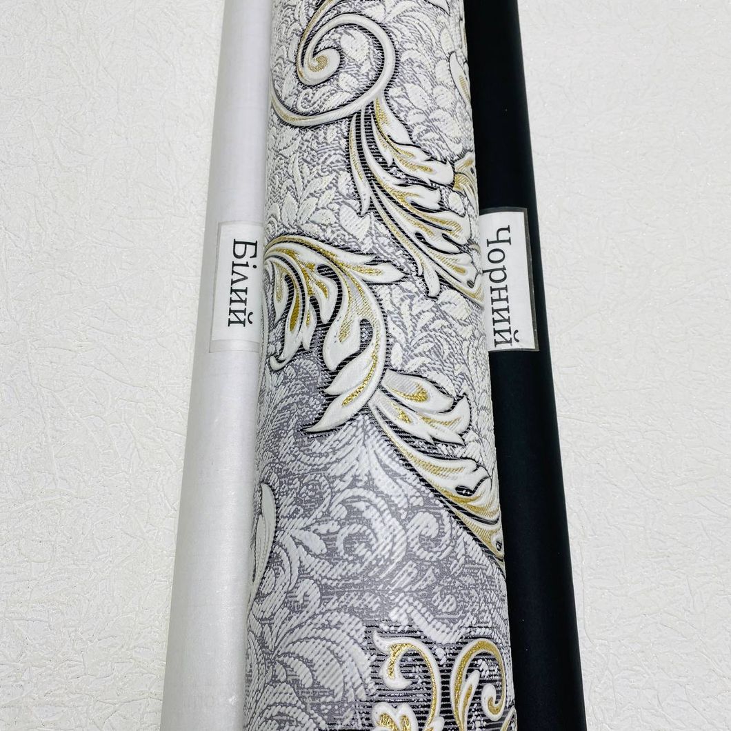 Шпалери вінілові на паперовій основі сірі Слов'янські шпалери Зевс Comfort B54.4 0,53 х 10,05м (9442-10)