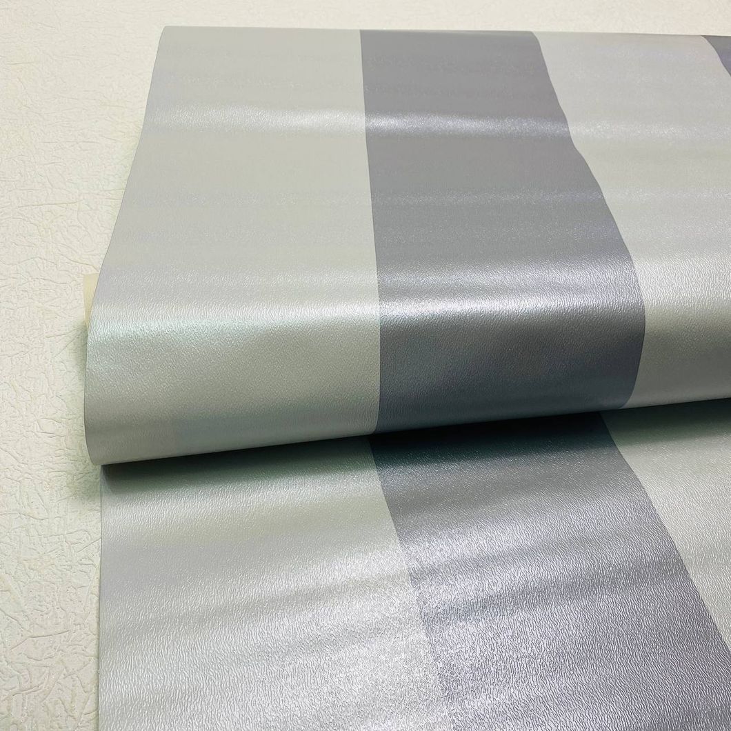Шпалери паперові VIP Континент Смуга широка сірий з перламутром 0,53 х 10,05м (41203)