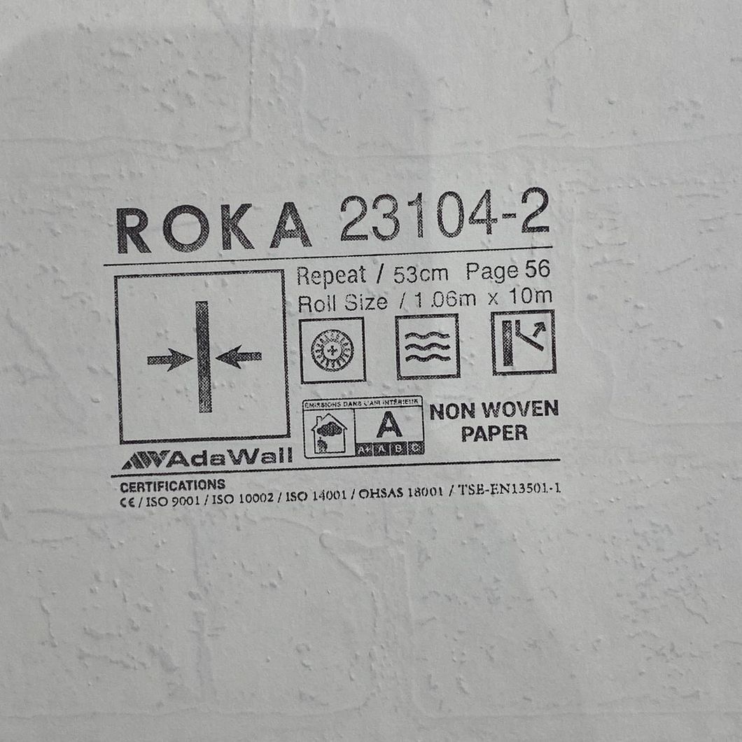 Шпалери вінілові на флізеліновій основі сірий Roka AdaWall 1,06 х 10м (23104-2)