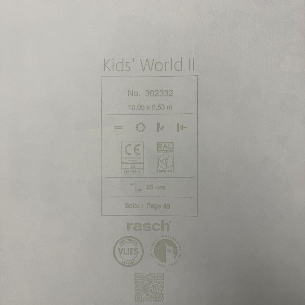 Обои виниловые на флизелиновой основе белые Rasch Kids' World 2 0,53 х 10,05м (302332)