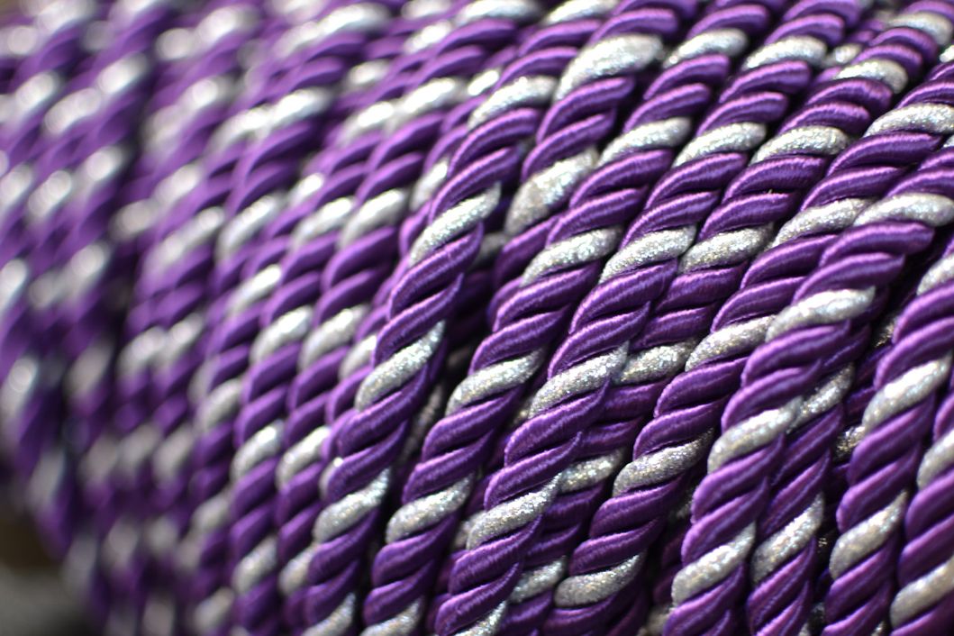 Шнур декоративний кант для натяжних стель Фіолетове срібло фіолетовий 0,011 х 1м (100-01007), Фиолетовый, Фіолетовий